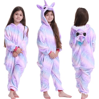 kigurumi púrpura arco iris unicornio onesie niños niños animal mono niñas niños cosplay pijama disfraz