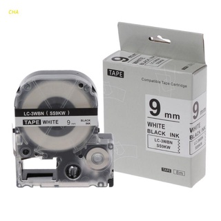 Cinta adhesiva Cha negra On White compatible con cintas De Etiquetas Epson 9mm Para Lw-300 Lw-400