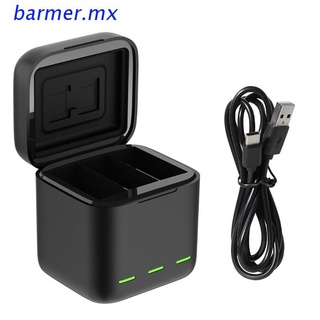 bar1 3 canales caja de carga usb cámara cargador de batería pantalla de alimentación para -gopro hero 9 negro cámara de acción accesorios