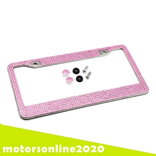 Bling License Plate Frame for Women/Girl, Car Licenses Plate Covers License Tag Stainless Steel Metal Frame for All (1)