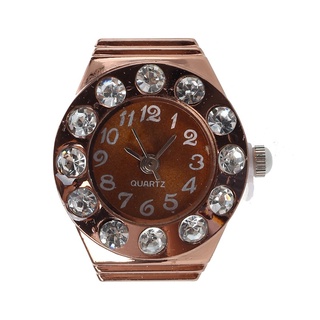 Reloj de anillo de dedo de Metal redondo de oro rosa BVMX (2)