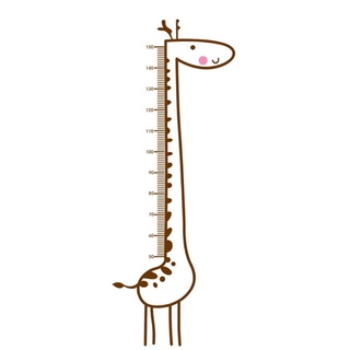 brroa de dibujos animados jirafa medida de altura pegatina de pared de fondo de altura de crecimiento gráfico regla extraíble pegatina para niños decoración del hogar (1)
