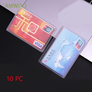 AMWOO Safety Business Card Case Work Card Holder Translucent ID Card Holder Anti-theft School Office Supplies Bank Card Case PVC Protection Sleeve