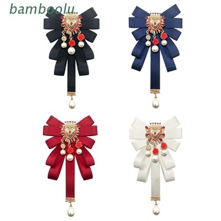 Boo Baroque Bowknot Bow Tie Cravat Bowtie Ribbon Ties Brooch Pins Women Fashion Jewelry Accessories