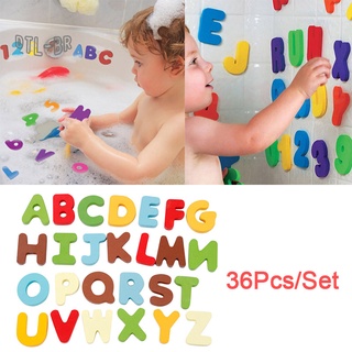 26 letras 10 números espuma flotante juguetes de baño para niños bebés