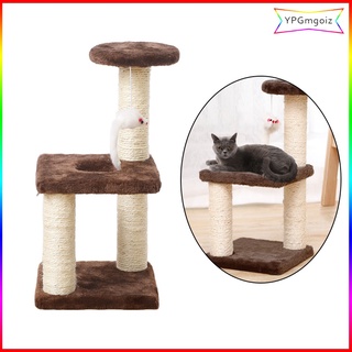 torre de árbol de gato con postes de rascador cubierto de sisal con juguetes de felpa para gatos, gatos y mascotas, centro de actividades para gatos