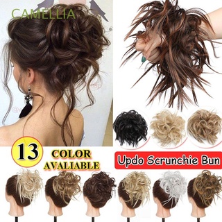 CAMELLIA 13 Colors Mujeres El pelo es un desastre. Onda directa Moño de cola Alargamiento del cabello Peinado Banda elástica Peluca F. Moda F. Cabello sintético