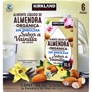 Bebida De Almendra Organica Kirkland Vainilla 6 Piezas De 946ml