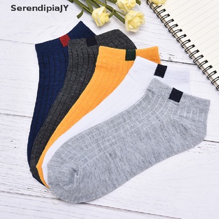 serendipiajy hombres 10 colores tejido lable comfo rtable algodón calcetines cortos tobillo calcetines calientes