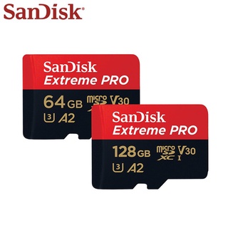 Sandisk extreme pro tarjeta micro sd a 170mb/s 128gb 64gb a2 v30 u3 tf tarjeta de memoria 32gb a1 con adaptador sd