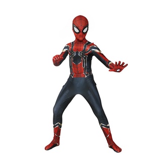 Niño de hierro araña Spider-Man mono de los niños medias Zentai disfraz de superhéroe disfraz de Halloween fiesta de vestir