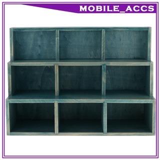 9 cubos unidad de escritorio de madera estante de almacenamiento trapezoidal organizador de almacenamiento marrón (9)