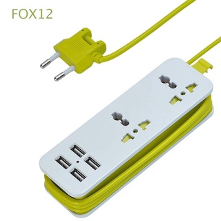 fox12 portátil de la ue de la tira de alimentación de 4 puertos usb enchufe eléctrico cargador de enchufe para smartphones tabletas múltiples de escritorio de viaje suministros eléctricos 1200w adaptador de enchufe