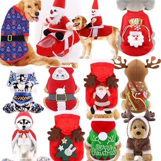 Pequeño Medio Grande Perro De Navidad Mascotas Suministros Ropa Gato Algodón Acolchado Divertida Otoño E Invierno