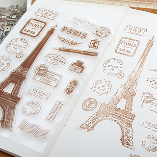 Paris Tower - sello de goma transparente de silicona transparente, diario de bricolaje, álbum de recortes (2)