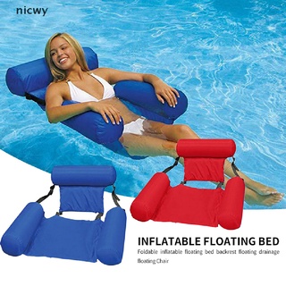 nicwy flotante piscina hamaca de agua flotador tumbona flotante inflable piscina cama cubierta mx