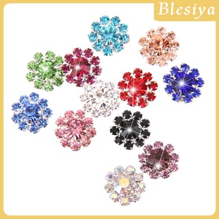 [BLESIYA] Botones de perlas de flor de cristal de aleación adorno DIY costura artesanía decoración