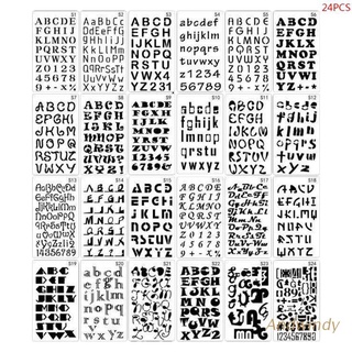 AND 24pcs/set Alphabet Letters Drawing Template Stencil Painting Embossing Scrapbook