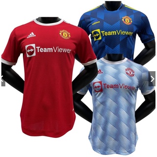 Versión jugador jersey Manchester United SoccerJersey 21 22 casa rojo lejos azul claro tercera azul oscuro camisas de fútbol
