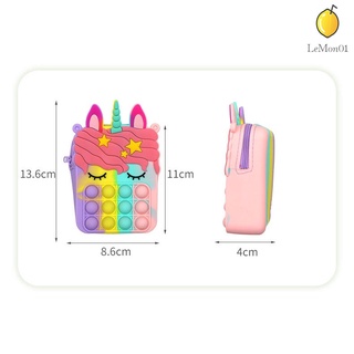 Unicorn Pop it Fidget bolsa de mensajero Push Pop 2 en 1 bolsa Sensorial Anti estrés ansiedad Autismo juguete Bolsas de hombro (9)