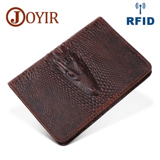 Joyir RFID Pasaporte titulares de cocodrilo patrón de cuero genuino de viaje carteras de crédito Vintage tarjeta de visita cubierta Porta Pasaporte