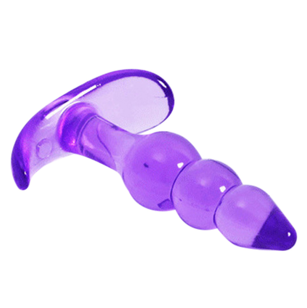Silicone Anal Butt Plug G-Spot Stimulation Suction Cup Jelly Dildo Anal Sex Toys (1)