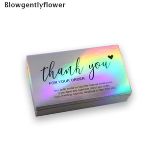 blowgentlyflower 50 unids/paquete gracias por apoyar a my business laser tarjetas de agradecimiento nuevo bgf