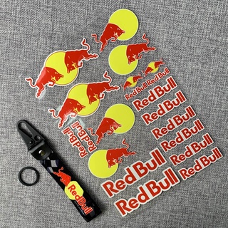 REDBULL FENDER adhesivo reflectante para motocicleta, color rojo, toro, pegatina reflectante, de cuero de nailon, llavero, vinilo, rueda, guardabarros