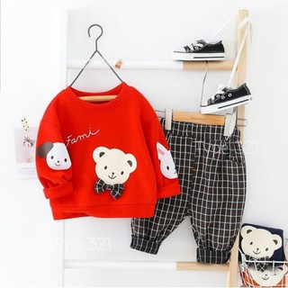 Bearkids rojo (2-4 años) trajes de niños al por mayor última ropa de niños importada