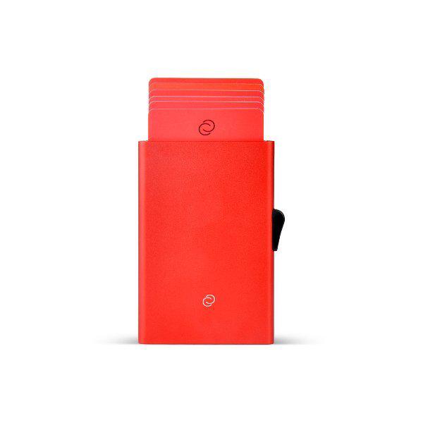 C-Secure - tarjetero RFID de aluminio, color rojo