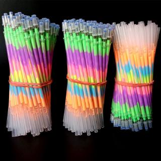 10 Pcs Multi Color Rainbow Refill Highlighters Gel Pen Ball Point Pen Students Painting Graffiti Fluorescent Refill