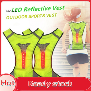 [venta caliente]LED reflectante noche Running ciclismo advertencia de seguridad alta visibilidad chaleco chamarra (1)