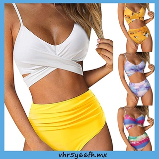 sexy mujeres bikini impresión vendaje de dos piezas trajes de baño traje de baño conjunto de ropa de playa