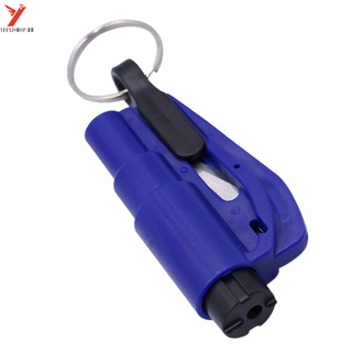 【YEEXISHOP】 Car Safety Hammer Spring Type Escape Hammer Window Breaker Punch Seat Belt Cutter Hammer Key Chain (5)