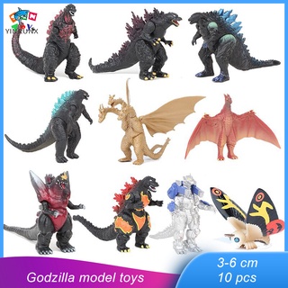 10PCS SET Godzilla rey de monstruos dinosaurios magia de tres cabezas rey Kidola monstruos modelo niños juguetes para niños