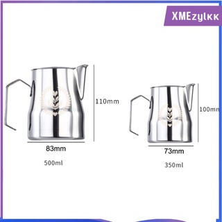 [xmezylkk] jarra de espuma de leche de acero inoxidable jarra de espuma de leche jarra latte jarra arte leche vaporizador jarra espuma tazas para (1)