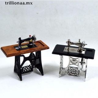 tril 1 unidad de decoración de casa de muñecas miniatura muebles de madera máquina de coser juguetes de casa de muñecas.