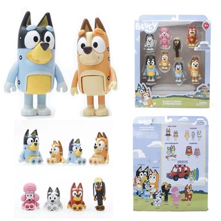 Bluey Toys Figuras De Acción 3'Modelo De Juguetes Conjunto De Regalo De Niños 8Pcs Familia Y Amigos Perro Mascota