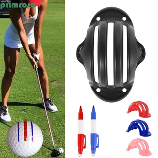 PRIMROSE Sport Alignment Marks Tool Golf Ball Line Clip Golf Scriber Golf Ball Line Marker Pen Golf Training Accessories Putting Positioning Aids Outdoor Triple Track Drawing Templates/Multicolor