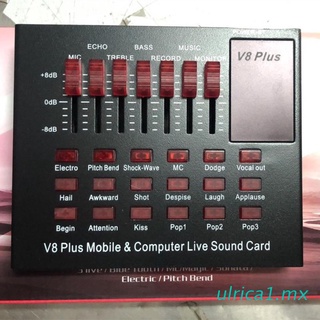 ulrica1 tarjeta de sonido en vivo cambiador de voz dispositivo para juego ordenador tarjeta de sonido múltiple efecto de sonido divertido