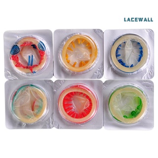 Lacewall 1Pc adulto juguete sexual látex punteado masajeador punto G estimulación lubricado condón (8)