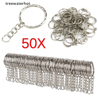 [treewaterhot] 50pcs diy 25 mm llavero de plata pulido llavero dividido anillo corto cadena llavero mx (1)