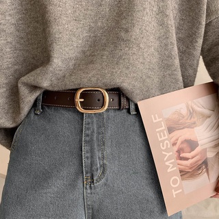 Cinturón de las señoras simple todo-partido jeans con el estilo de las niñas negro b [ahzhengdayd.my]
