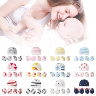 foxyy recién nacido manoplas calcetines gorro kit de bebé suave guantes de algodón sombrero cubierta de pie conjunto para bebés