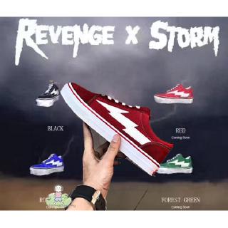 Vans Revenge X Storm corte bajo pareja Unisex Casual lona Skate zapatos rojo 0riginal