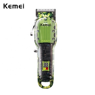 Kemei KM-NG108 Usb Transparente Cuerpo Máquina De Corte De Pelo Eléctrico Trimmer Profesional Clipper