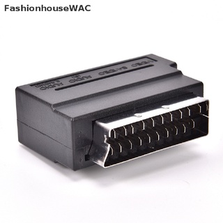 fashionhousewac adaptador de scart bloque av a 3 rca phono compuesto s-video con interruptor de entrada/salida oro venta caliente (3)