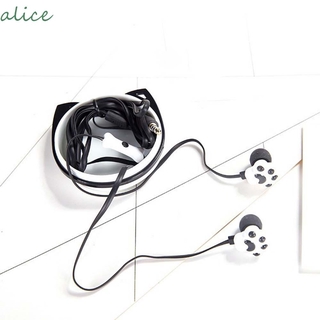 ALICE auriculares portátiles de dibujos animados In-Ear auriculares con cable micrófono gato pata Bass sonido para teléfono móvil 3,5 mm con funda de auriculares con micrófono/Multicolor