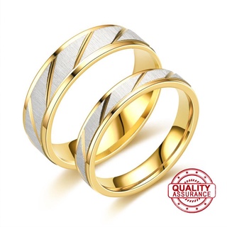 anillos de pareja de acero de titanio para amantes de la ola de oro anillo de promesa de boda m x2w8