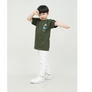 Interesante... Little Fresco - camiseta para niños Tee T-Rex Rider verde oscuro